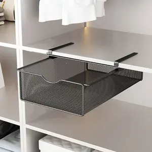 A desk drawer organizer with pole support, iron rectangular desktop shelf, painted invisible office desk storage box, multifunctional desktop organizer tool