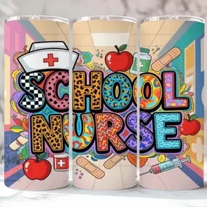 sublimation School nurse | 20oz sublimation transfer print out (TRANSFER ONLY, NOT A FINISHED TUMBLER)