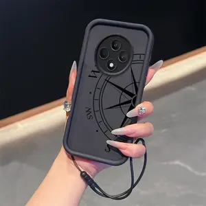 Reno 12F 5G Compass Hand Rope Combination Assembly phone Case For OPPO Reno 12F 5G with silicone shock proof design perfect for popular