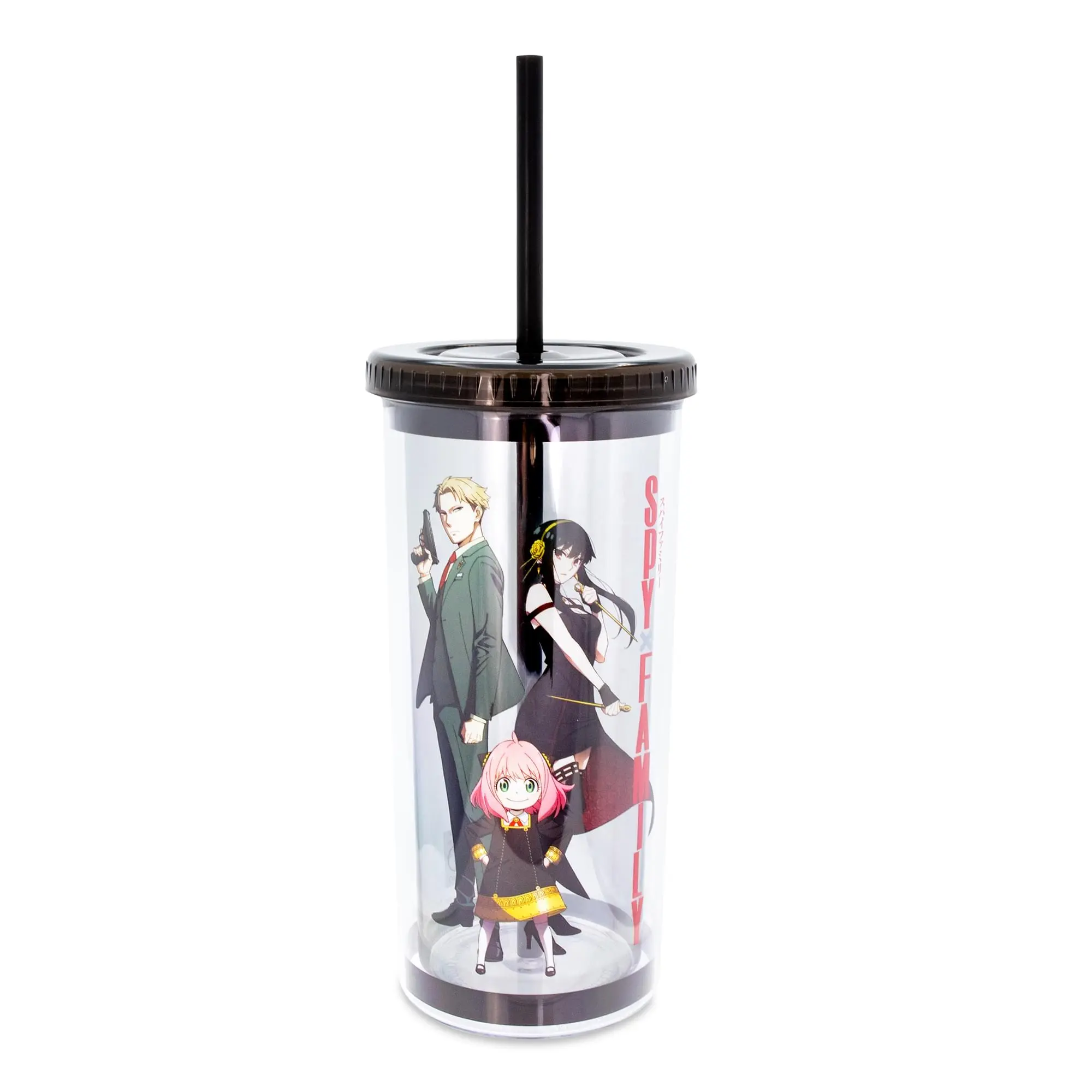 Spy X Family Trio Plastic Cold Cup With Lid and Straw | Holds 20 Ounces