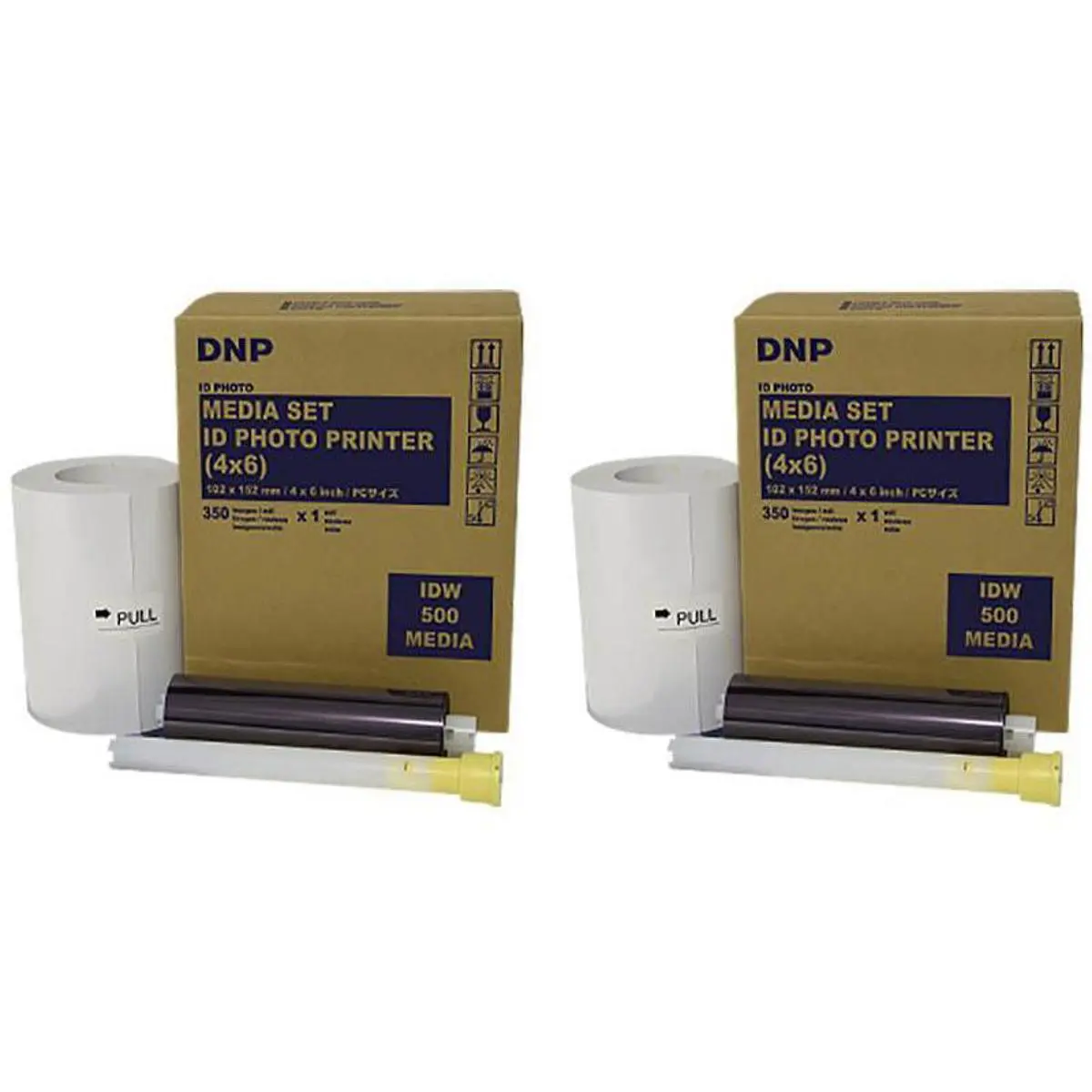 DNP 4x6" Paper and Ink Roll Media Set for IDW500 ID Photo Printer, 350 Prints (2-Pack)