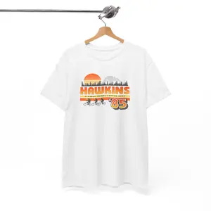Hawkins '85 Sunset Skyline Tee | Retro 80s Stranger-Inspired Shirt
