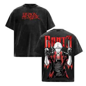 Devil May Cry Dante DMC Vintage Acid Wash Tee Unisex Oversized Double Printed Graphic T Shirt Soft Cotton Top Retro Grunge Streetwear Y2K Aesthetic Devil Hunter Anime Video Game Gym Pump Cover Trendy Apparel Gift For Gamer Fan Jackpot