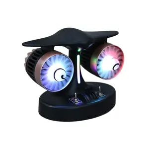 Desktop Creative Airplane Turbine Engine Fan Office Silent Fan Dual Turbine with Colorful Lights Gentle Breeze Design NONE