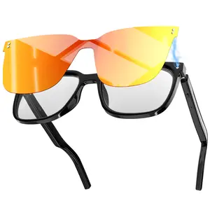 Smart Glasses-Clear Anti Blue Light Bluetooth Glasses + Magnetic Clip-On Sunglasses,UV400 Protection, Hands-Free Calls& Audio, for Indoor/Outdoor