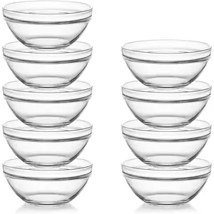 5.5 inch Glass Soup Bowls Set, 20 oz Cereal Bowls, Bowls Set for Cereal Soup Salad Pasta Rice Oatmeal, 9 pack