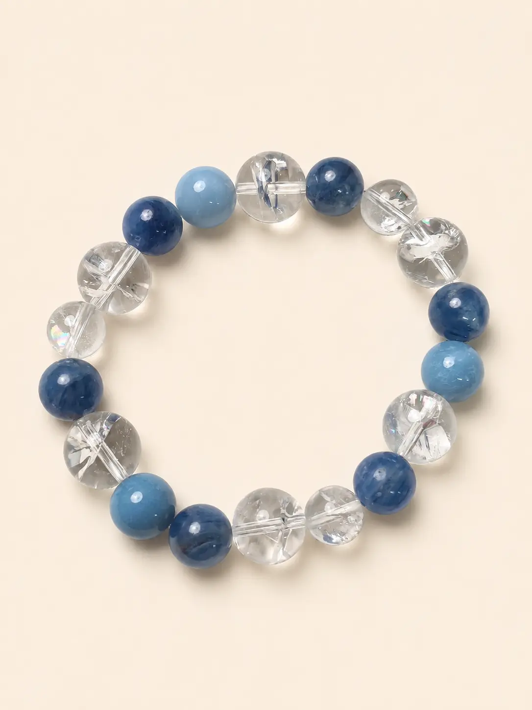Sea Salt Sky Blue Kyanite, Blue Opal & Clear Quartz Bracelet