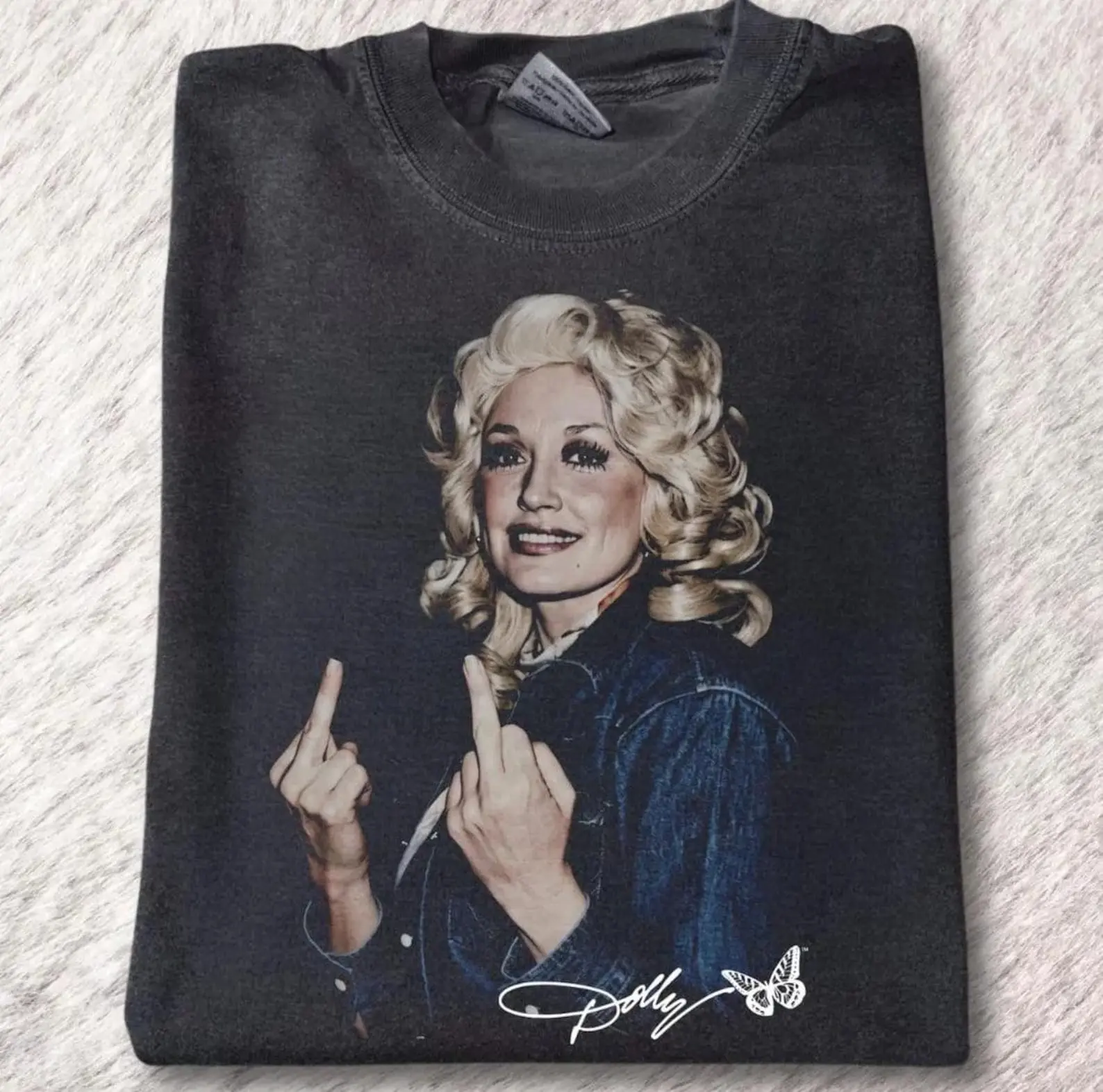 Vtg Dolly Parton Graphic T-Shirt, Western Cowboy Country Music Tee