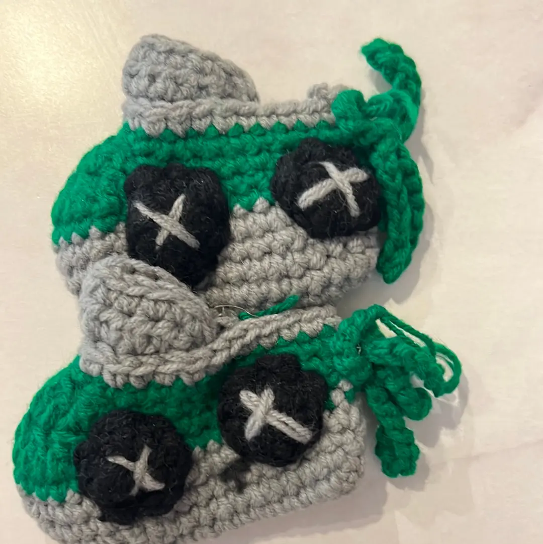 Green & Grey Crochet slippers