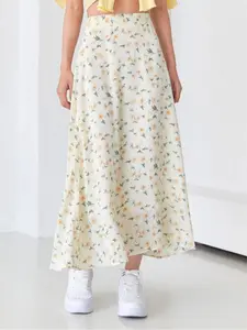 Women's Floral Print Long Skirt, Boho Floral Skirt, Elegant Fashion Casual A Line Skirt for Daily Holiday Vacation Wear, Ladies Bottoms for Summer