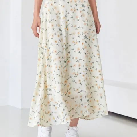 Women's Floral Print Long Skirt, Boho Floral Skirt, Elegant Fashion Casual A Line Skirt for Daily Holiday Vacation Wear, Ladies Bottoms for Summer, Boho Hippie Skirt, Aesthetic Fashionable Skirt