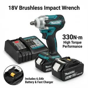 Makita DTW300 Brushless Impact Wrench For Automotive Repair With 18V Power And 330Nm Torque Output