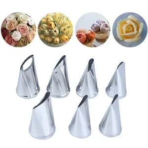 7Pcs Rose Flower Petal Nozzle Icing Tip Buttercream Pastry Decoration Tool Pastry Decorating Tools