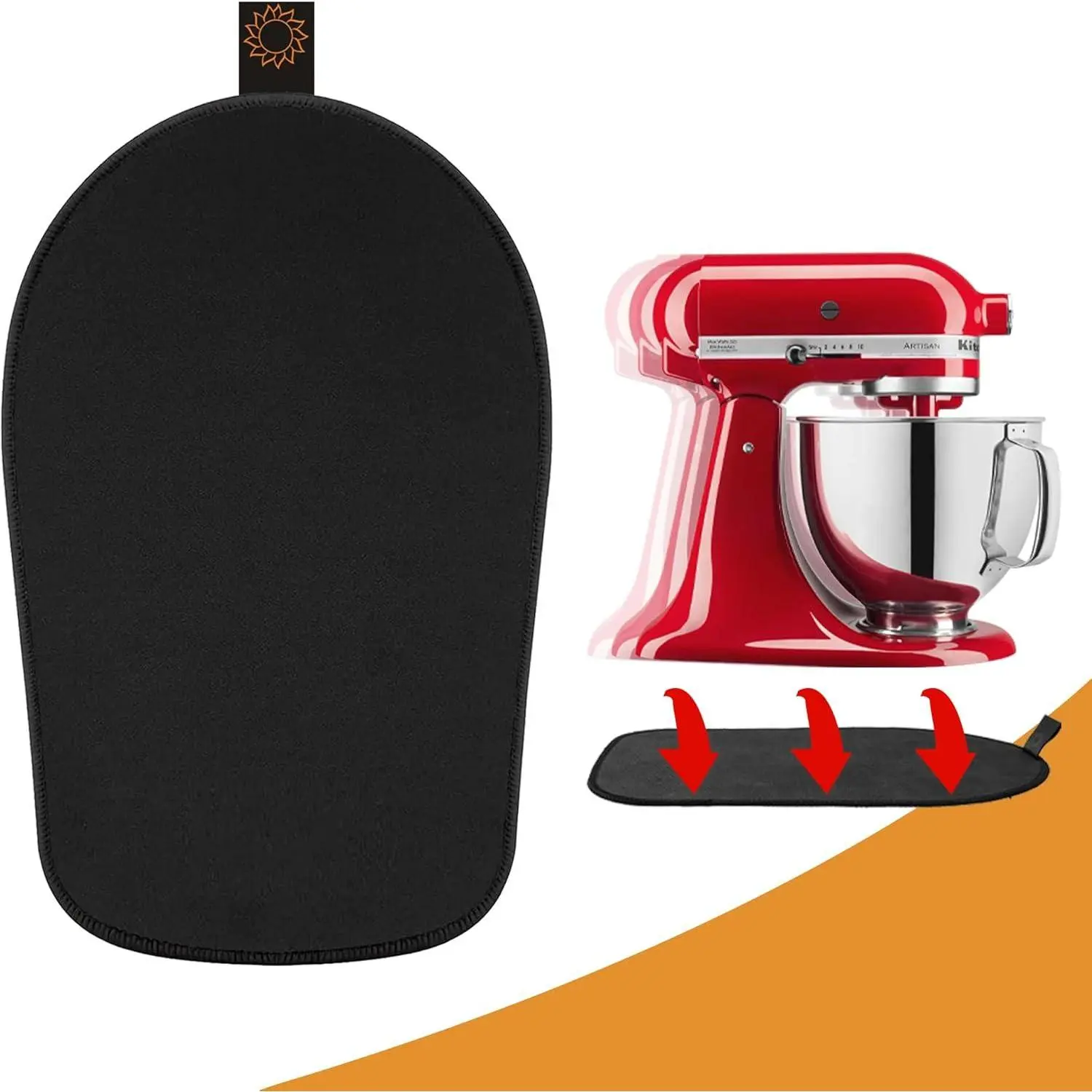 Sliding Mat for Kitchenaid Mixer, Mixer Mover Slider Mat Pad Compatible with Kitchenaid 4.5-5 Qt Tilt-Head Stand Mixer, Kitchen Appliance Slider Mat