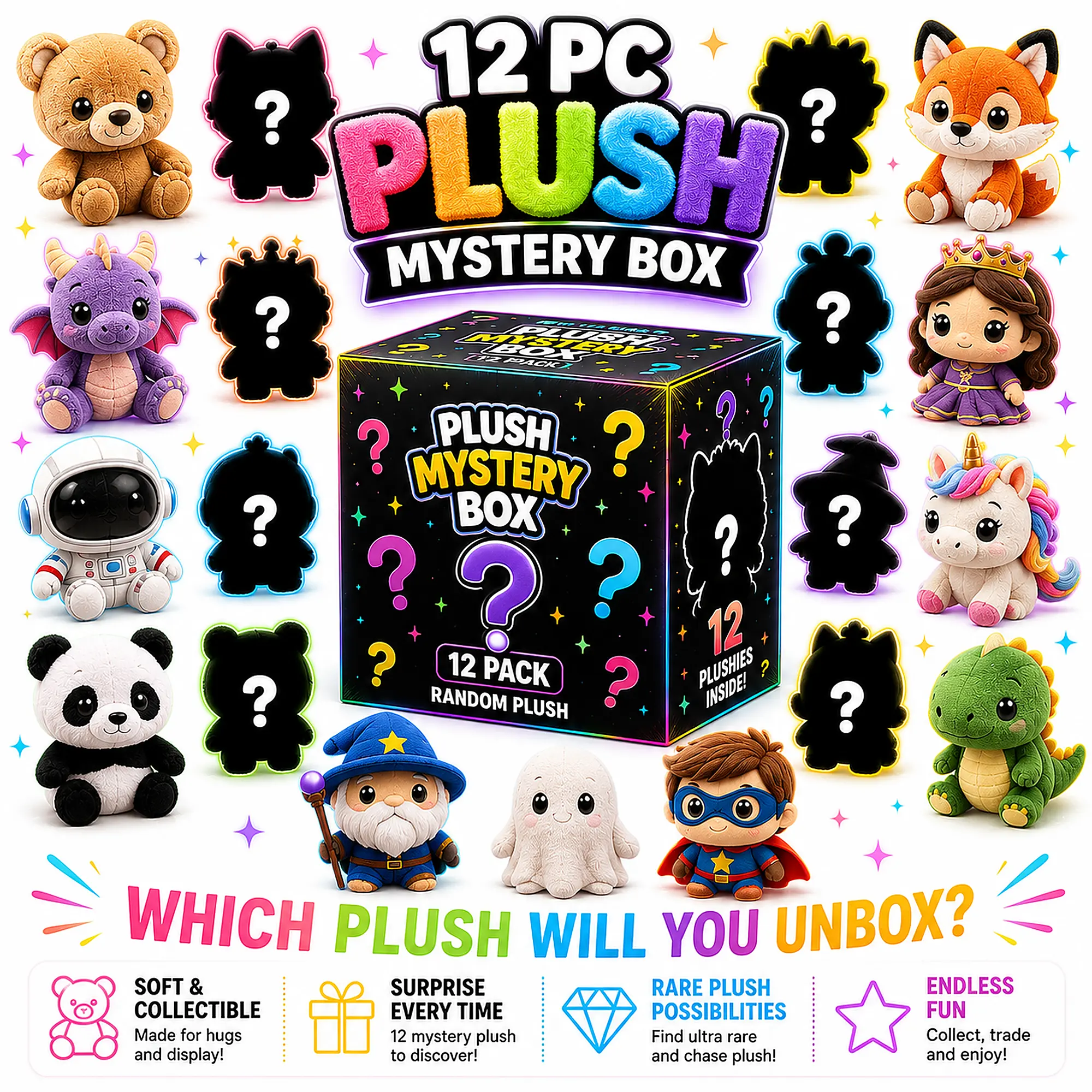 Funko Plush Mystery Blind Box Case | 12-Pack Plush