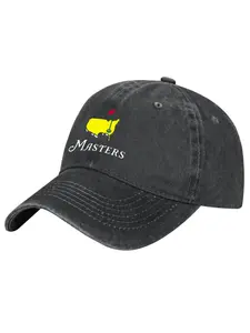 2026 Golf Cap for Men and Women Washed Baseball Cap with Masters Logo Unisex Design Perfect for Golf Enthusiasts