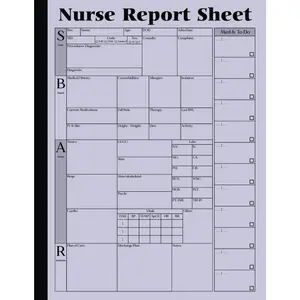 SBAR Nurse Report Sheet Notebook: Organizing Shift Notes - Nurse Brain Sheet for Streamlined Patient Handoff in ICU, Floor & Med-Surg
