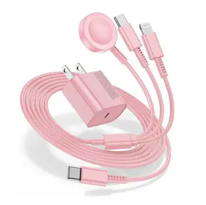 JAYUANONE Upgraded 3-in-1 Magnetic USB C Fast Watch Charging Cable with MFI Certification and 20W Dual-port Fast Charger for APPLE watch for Smartphone Electronic Cellphone