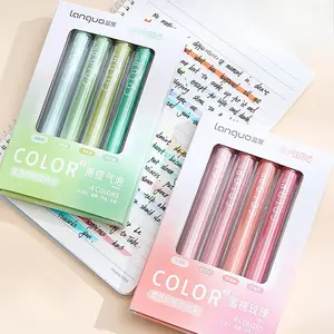 4 Pack Colorful Fluorescent Pens, Scissors-Shaped Tip, Fast Drying Anti-Fading, Ideal for Note-Taking, Durable Drawing Writing Supplies