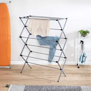 Honey-Can-Do Oversize Collapsible Clothes Drying Rack Silver, 50 lbs Collapsible Clothes Drying Rack 29'' L x 14.2'' W x 42'' H Laundry Guy