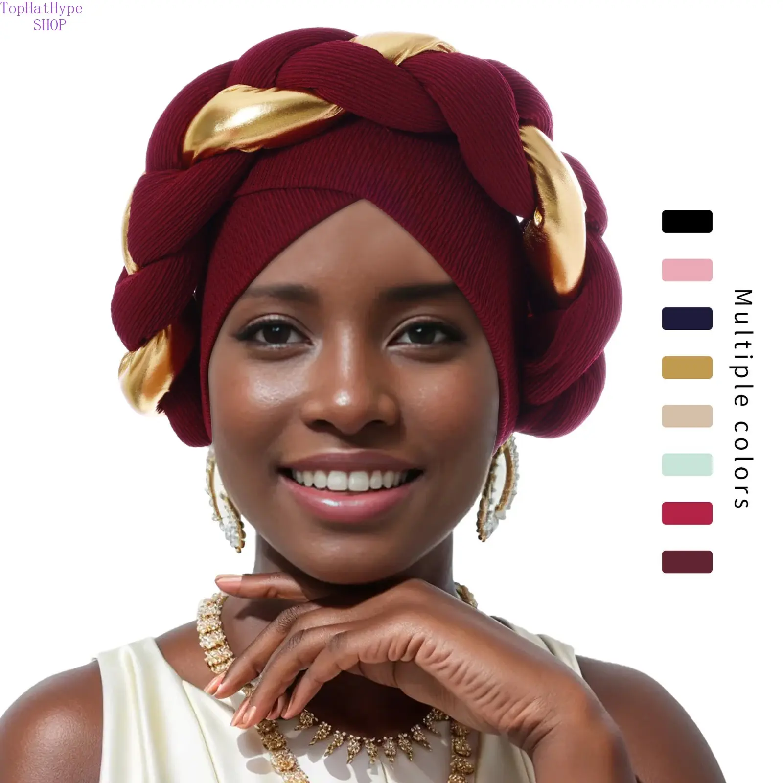 Women's Thick Braided Headband, Color Block Twist Elastic Turban Wrap for Daily Casual, Party & Street Fashion Looks, Headbands, Female Headband