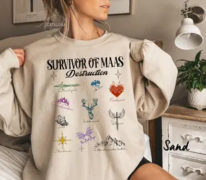 Survivor Of Maas Destruction Sweatshirt, Throne of Glass Acotar Sweatshirt, Bat boys sweater, Fireheart Hoodie, Crescent City Merch, Darkness Claim Us