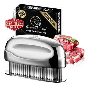 【5 years warranty】Gourmet Easy Stainless Steel Meat Tenderizer Machine Ultra Sharp Blade No Assembling Required for Perfectly Tender Meat