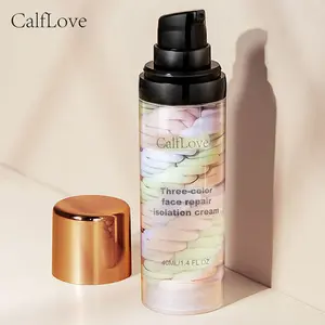 40ML Yurhersu Triple Color Primer Cream, Moisturizing Skincare Base, Concealer & Brightening, Smooth Pre-Makeup Foundation