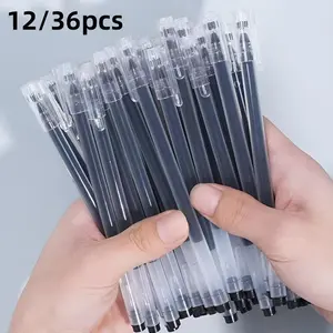【Large capacity】 36/12PCS black gel pen, 0.5mm thin tip, writing fluency, very suitable for office and school supplies, ideal for giving gifts