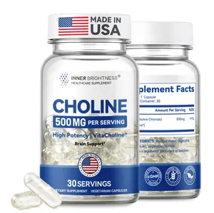 Inner Brightness Prenatal Choline Supplements, Liquid Capsules for Focus, Memory, and Energy, 500mg Pure VitaCholine, Supports Baby’s Cognitive Development in Pregnancy, 30-Day Supply, Made in the USA