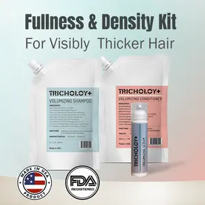 [Hair Care Set] Tricholoy Hair Growth Roll-On Serum+Shampoo+Conditioner Anti-Hair Fall & LessShedding & Volumizing |   Biotin, Arginine & Oleanolic AcidlStrengthens Roots | Promotes Hair Growth | 3%Rosemary, Pea Sprout, Moringa