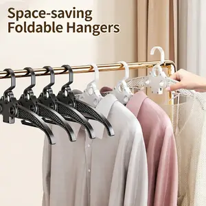 20pcs Portable Folding Clothes Hanger, Multifunctional Lazy Foldable Hanger, Travel Dorm Home Use, Convenient Clothing Rack