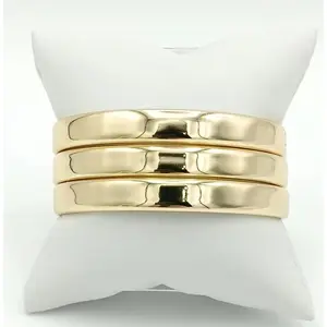Bracelet Set of Three Bangle 8mm 7 1/2 inch 14k Laminated High Quality For Everyday  Water Resistant