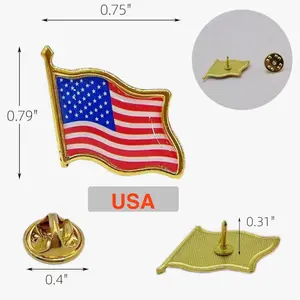 American Flag Lapel Pins - Solid Metal USA Flag Lapel Pins Badge Pins Brooch for Suit Jacket