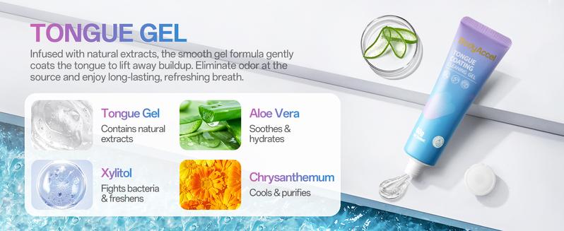 BodyAccel Tongue Cleaning Gel & Tongue Brush, for Cleaner Mouth Reduce Bad Breath, Gentle Oral Care Tool, Tongue Cleaner- TikTokShopBlackFriday max
