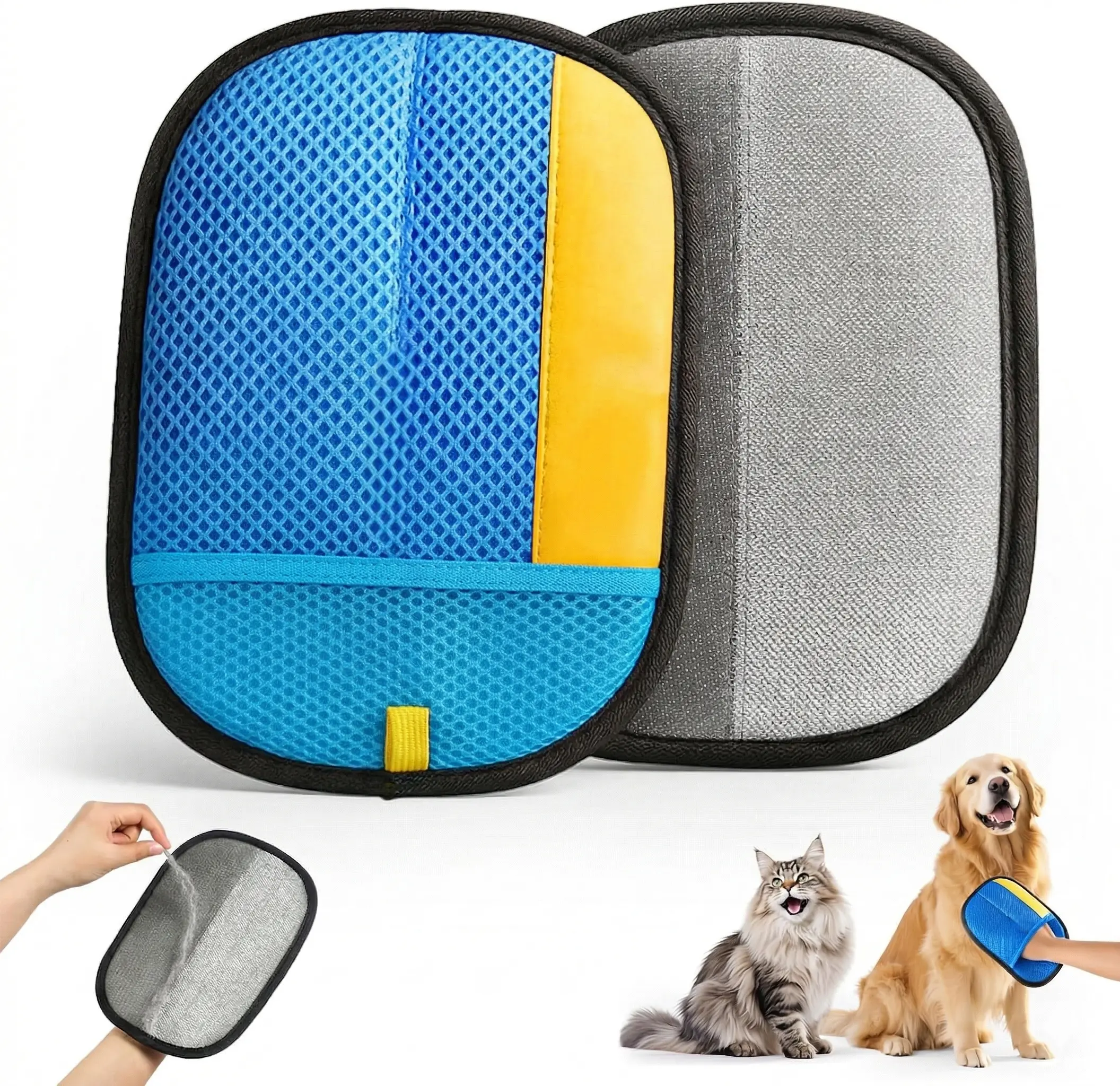 Pet Hair Remover Glove - 1-Size Universal, Reusable Washable Fabric, Gentle Yet Effective Electrostatic Dog & Cat Grooming Tool, Large Surface, Easy to Clean, for Clothing, Keeps Home Clean, 1-Pack