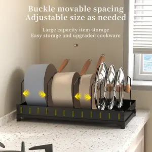 Pull-Out Cabinet Organizer Rack, Adjustable Kitchen Storage Shelf, Expandable Dishware and Pot Holder, Versatile Shelving Solution