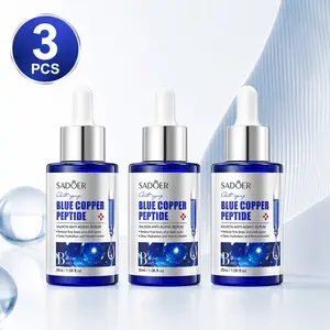 3pcs GHK-Cu Blue Copper Peptide Serum, Hydrating Firming Anti-Aging Serum with Hyaluronic Acid for Face & Neck, Lightweight Non-Greasy Daily Skincare Serum for Fine Lines, 30ml