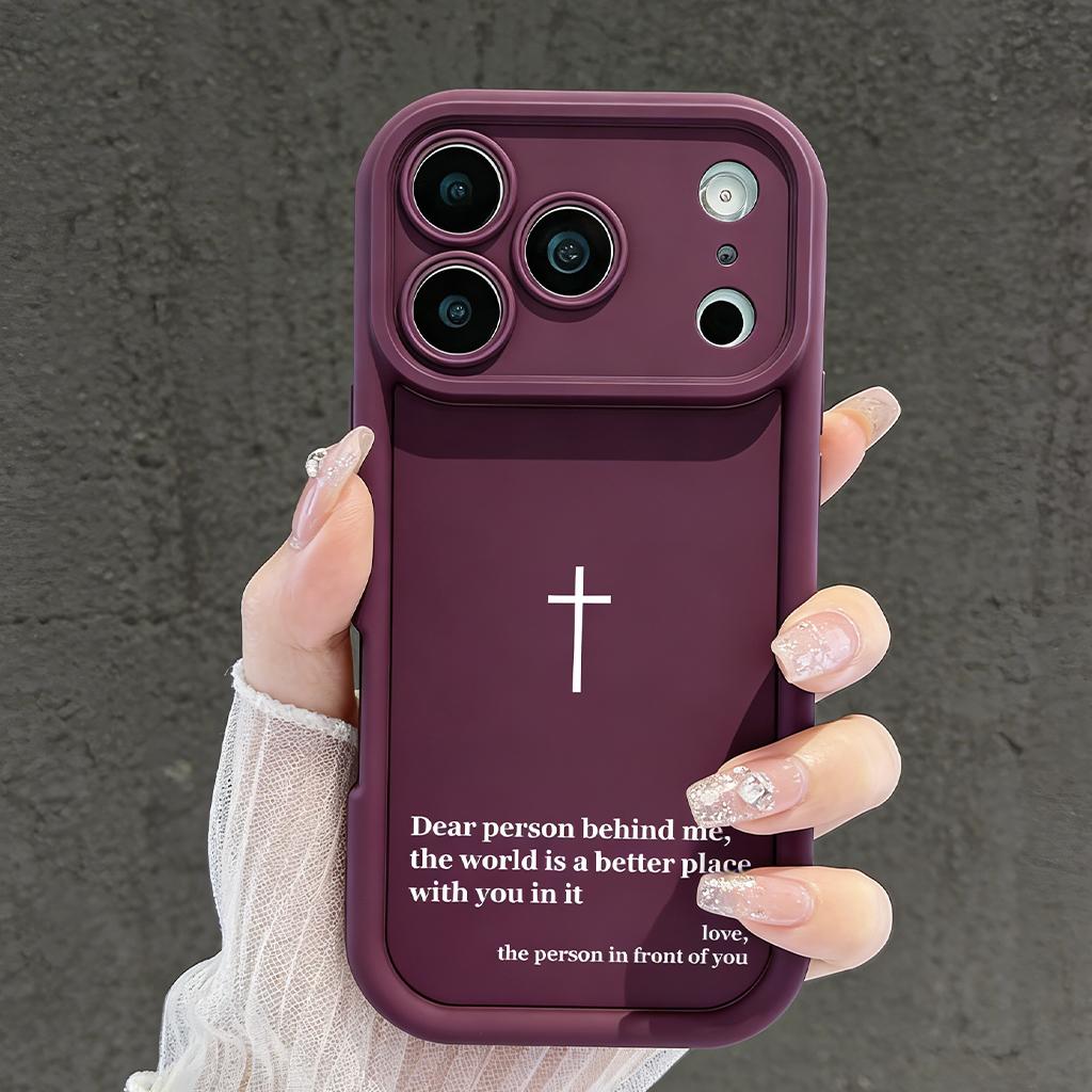 Dear Person Behind Me Christian Cross Phone Case for iPhone 11/12/13/14/15/16/17 Pro Max Plus & 17 Air, Inspirational Religious Shockproof Case TYJT260409023
