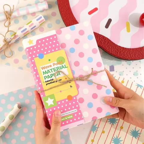 Non-Adhesive Decorative Paper Scrapbooking Set, Colorful Dots Pattern, 2 Size Options (5.5in*8in 160 Sheets to Craft, 3.94in*5.5in 200 Sheets), Easy Handling, for Adults' DIY Notebook Customization