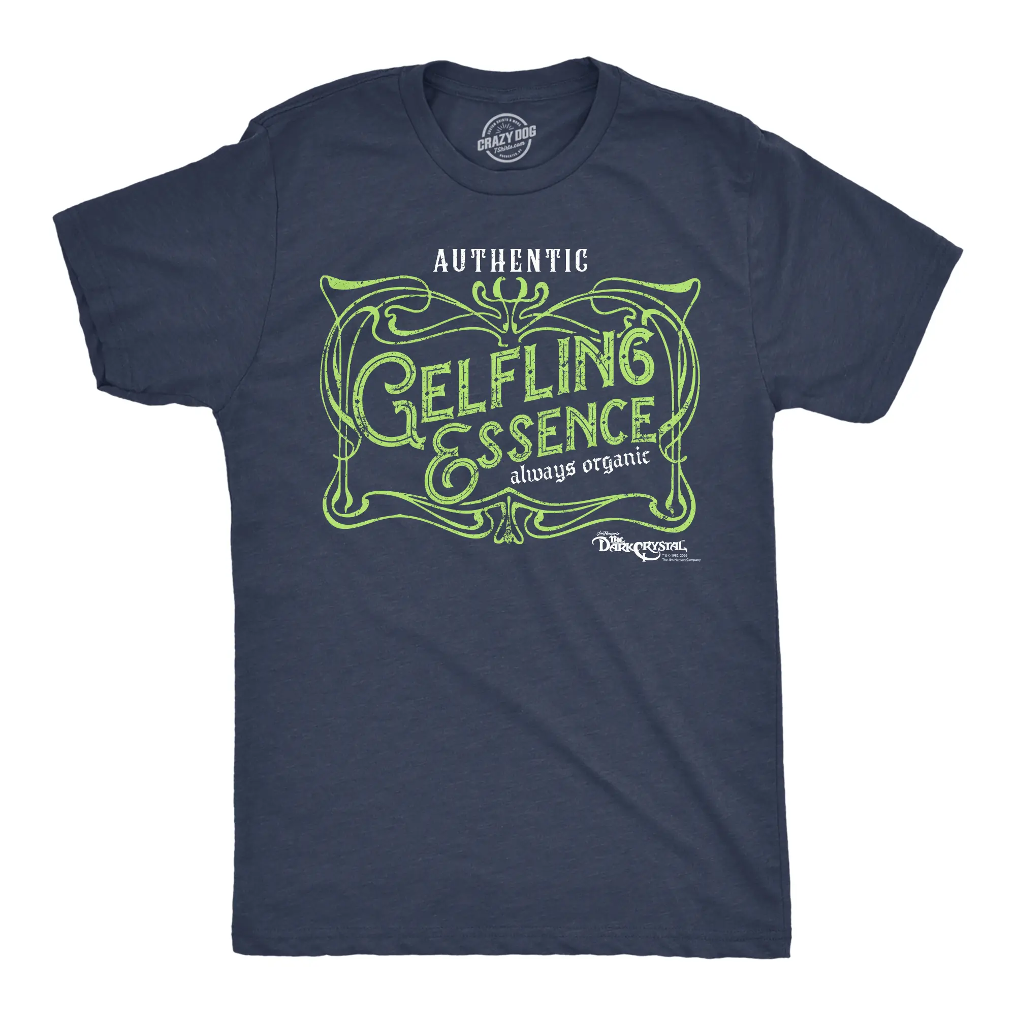 Mens Funny Gelfing Essence T-Shirt -  Jim Henson's Dark Crystal Movie Tee For Men - Retro Tshirt with Vintage Design Mens Funny T Shirts Cool Vintage Fashion T-Shirt Gift Classic Menswear Funny Movie Short Navy -