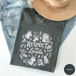 Comfort Colors Shirt 100% Cotton USA , National Park Vintage T-shirt, Respect The Locals Tee, Camping Tee, Gift For Camping Lover, Funny Animals, Top Nature Mom, Cotton Fabric Trendy Casual Women Gift