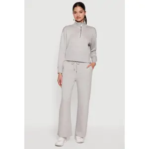 Drawstring Waist Straight Leg Pants