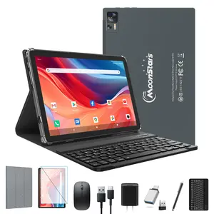 tablet Tablet 10.1 inch Android Tablets, 2025 Latest Octa-Core Processor with 64GB Storage, WiFi 6 Tableta, 13MP+5MP Dual Camera, 2 in 1 Tablet with Keyboard, Bluetooth, FHD IPS Screen, Mouse, Case, Stylus