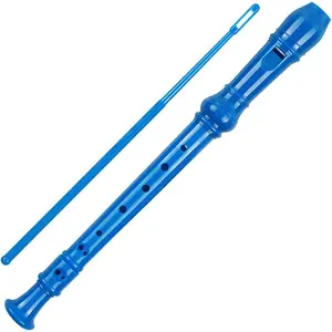 Soprano Recorder Descant Flauta Recorder 8 Hole ABS Clarinet  Style Treble flute C Key With Fingering Chart Instructions with Cleaning Rod Bag Blue