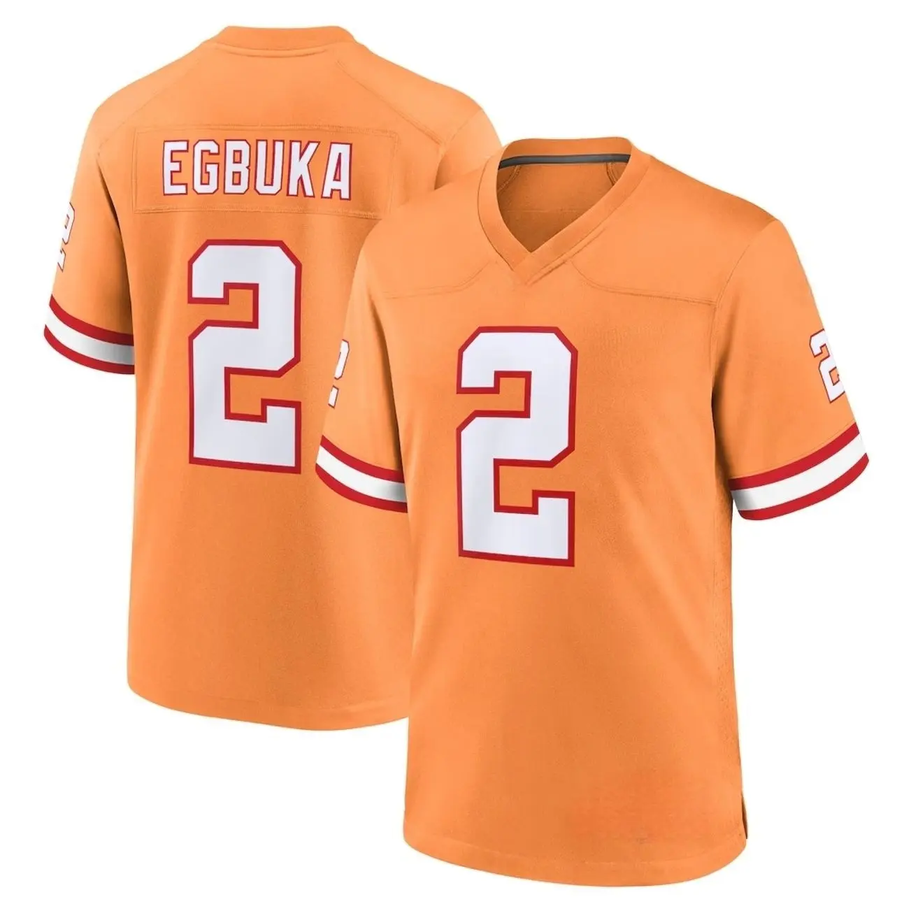 Unisex Football inspired by Tampa Egbuka 2 Alternate 2 Game Jersey - Creamsicle