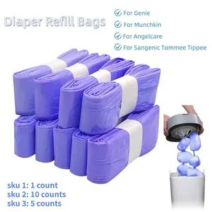 Diaper Pail Refills for Tommee Tippee, Nappy Refill Bags for Genie, Diaper trash bags for Angelcare for Munchkin, Scented