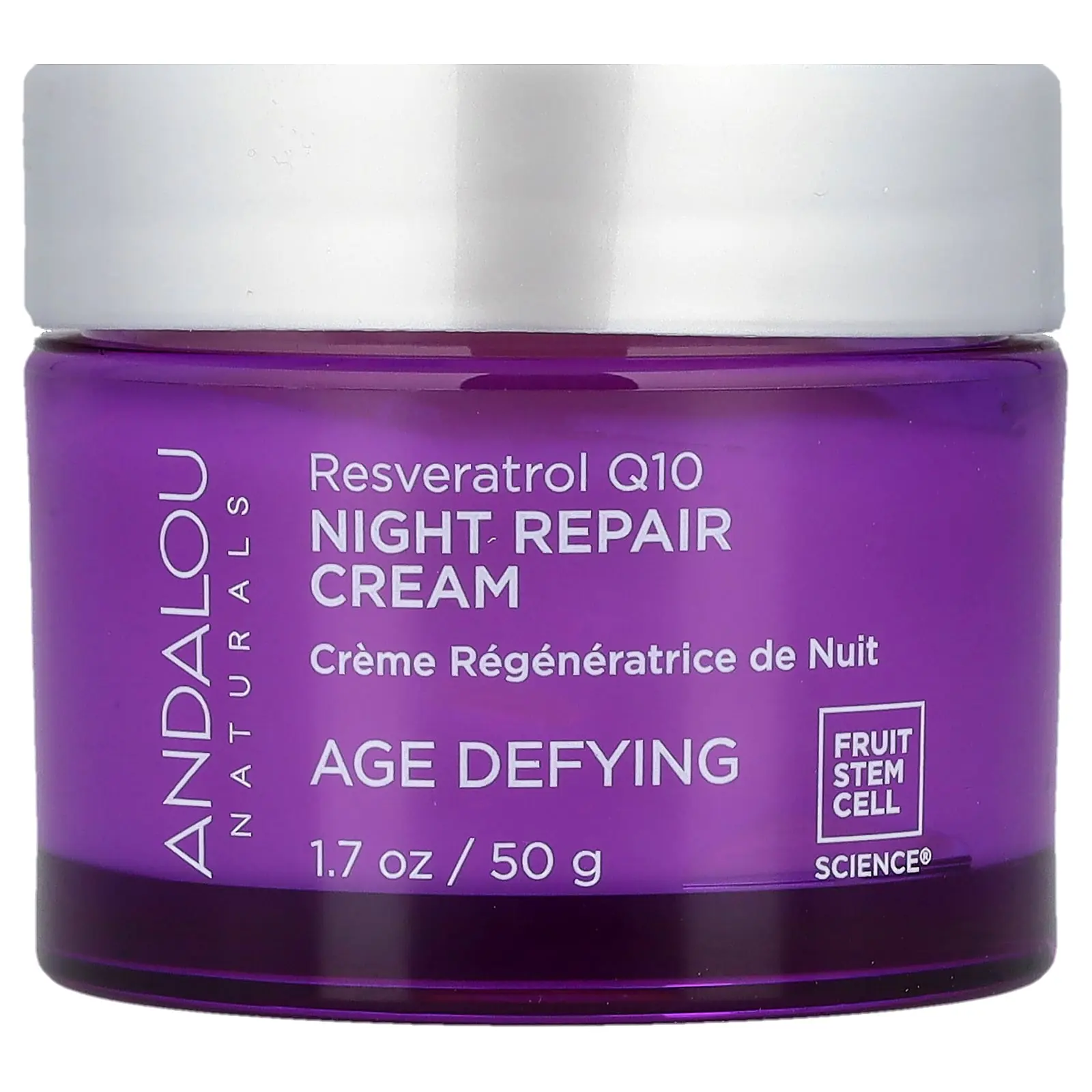 Andalou Naturals Night Repair Cream, Resveratrol Q10, 1.7 oz (50 g)
