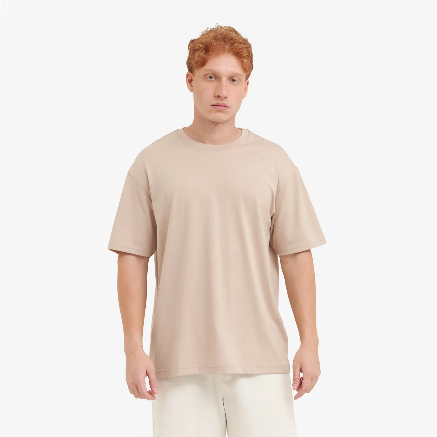 Men's Relaxed Pima Cotton T-Shirt — Light Taupe