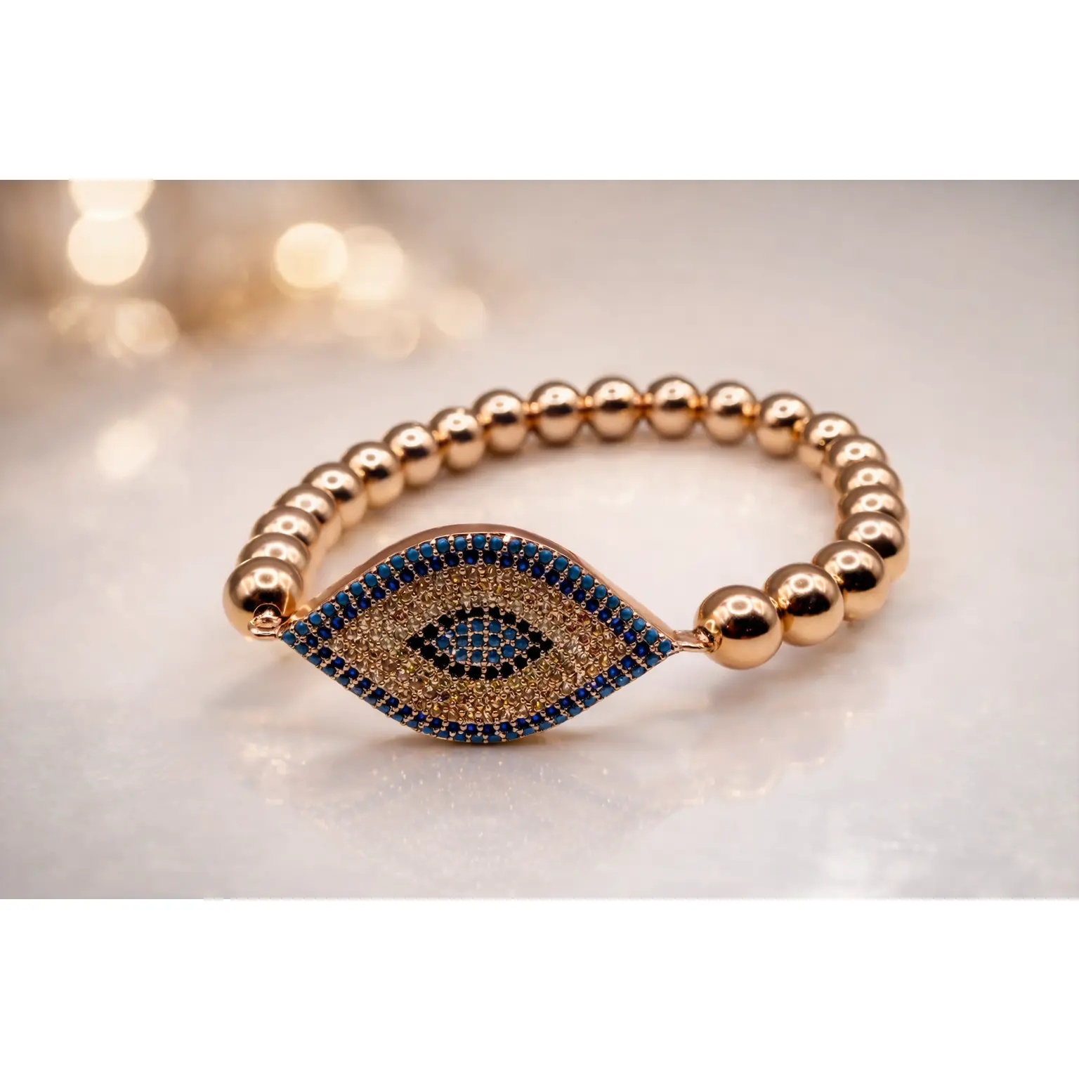The Guardian Bracelet | 7mm Stretch | 14k Rose Gold Filled